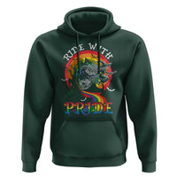Funny Halloween LGBT Hoodie Ride With Pride Witch Rainbow Spooky And Pride