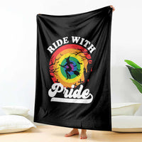 Funny Halloween LGBT Throw Blanket Ride With Pride Witch Rainbow - Wonder Print Shop