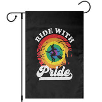 Funny Halloween LGBT Garden Flag Ride With Pride Witch Rainbow - Wonder Print Shop