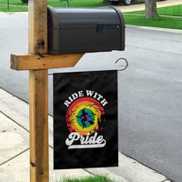 Funny Halloween LGBT Garden Flag Ride With Pride Witch Rainbow - Wonder Print Shop