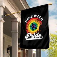 Funny Halloween LGBT Garden Flag Ride With Pride Witch Rainbow - Wonder Print Shop