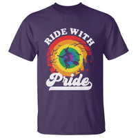 Funny Halloween LGBT T Shirt Ride With Pride Witch Rainbow - Wonder Print Shop