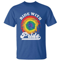 Funny Halloween LGBT T Shirt Ride With Pride Witch Rainbow - Wonder Print Shop