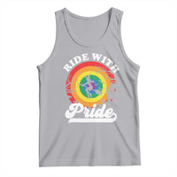 Funny Halloween LGBT Tank Top Ride With Pride Witch Rainbow