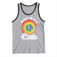 Funny Halloween LGBT Tank Top Ride With Pride Witch Rainbow