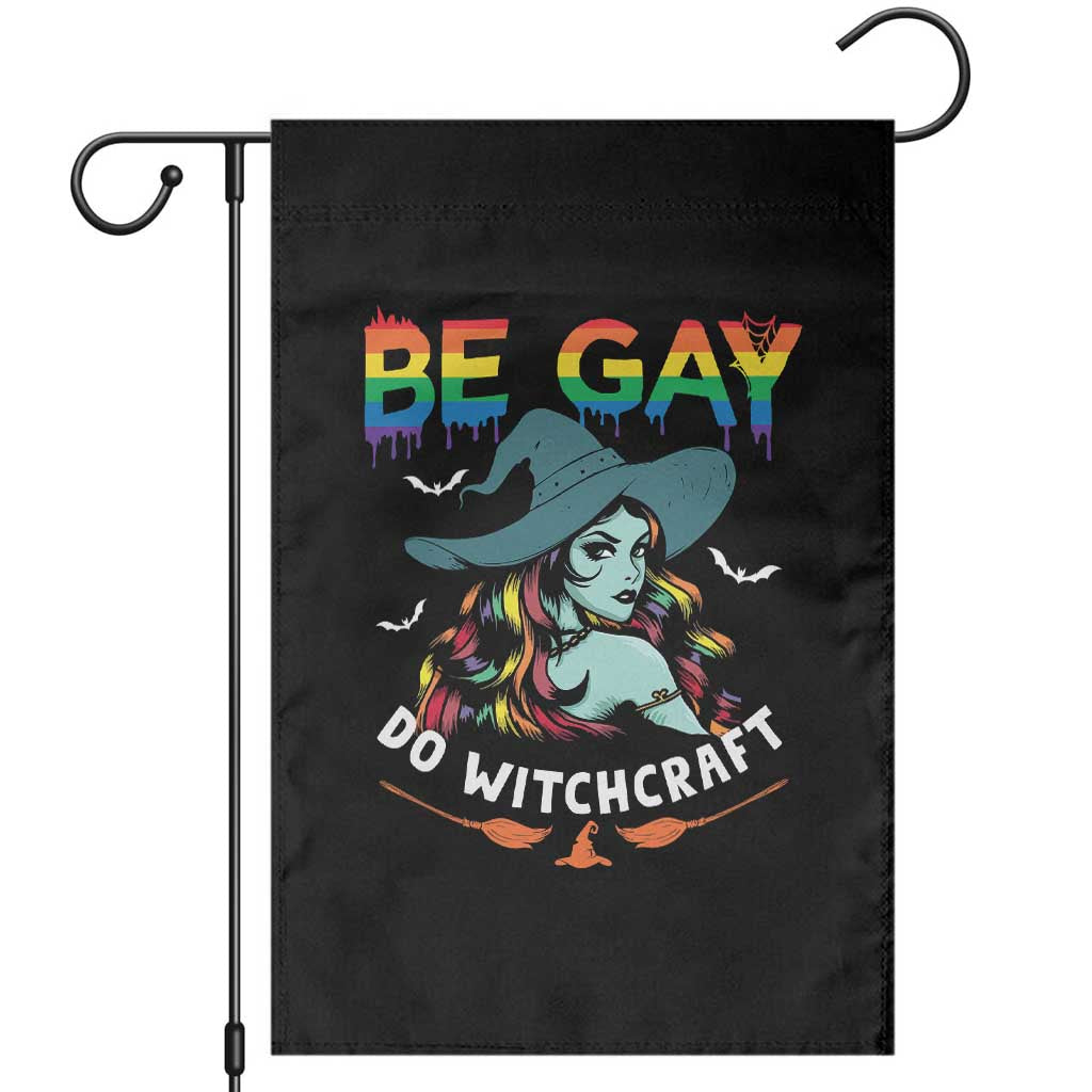 Funny Halloween LGBT Garden Flag Be Gay Do Witchcraft Rainbow Witch - Wonder Print Shop
