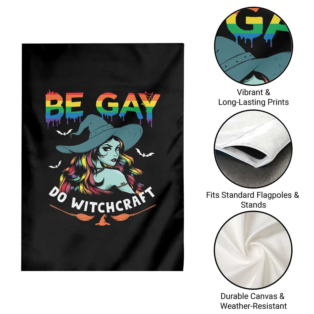 Funny Halloween LGBT Garden Flag Be Gay Do Witchcraft Rainbow Witch - Wonder Print Shop
