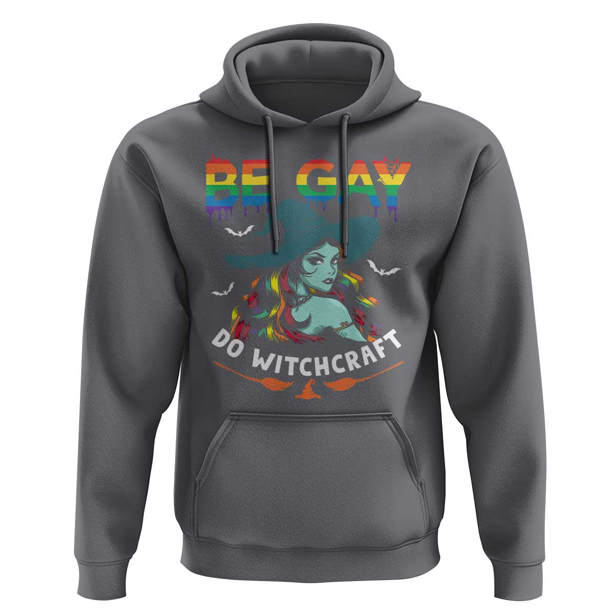 Funny Halloween LGBT Hoodie Be Gay Do Witchcraft Rainbow Witch