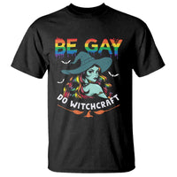 Funny Halloween LGBT T Shirt Be Gay Do Witchcraft Rainbow Witch - Wonder Print Shop