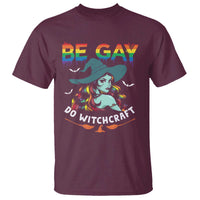 Funny Halloween LGBT T Shirt Be Gay Do Witchcraft Rainbow Witch - Wonder Print Shop