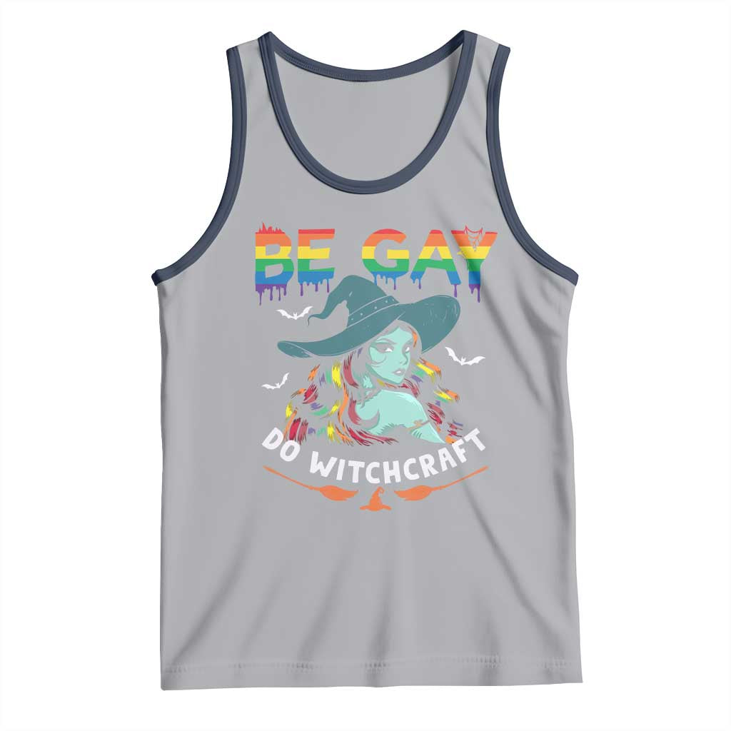 Funny Halloween LGBT Tank Top Be Gay Do Witchcraft Rainbow Witch
