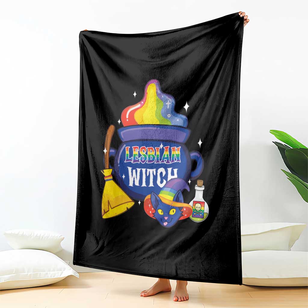 Funny Halloween LGBT Throw Blanket I'm The Lesbian Witch - Wonder Print Shop