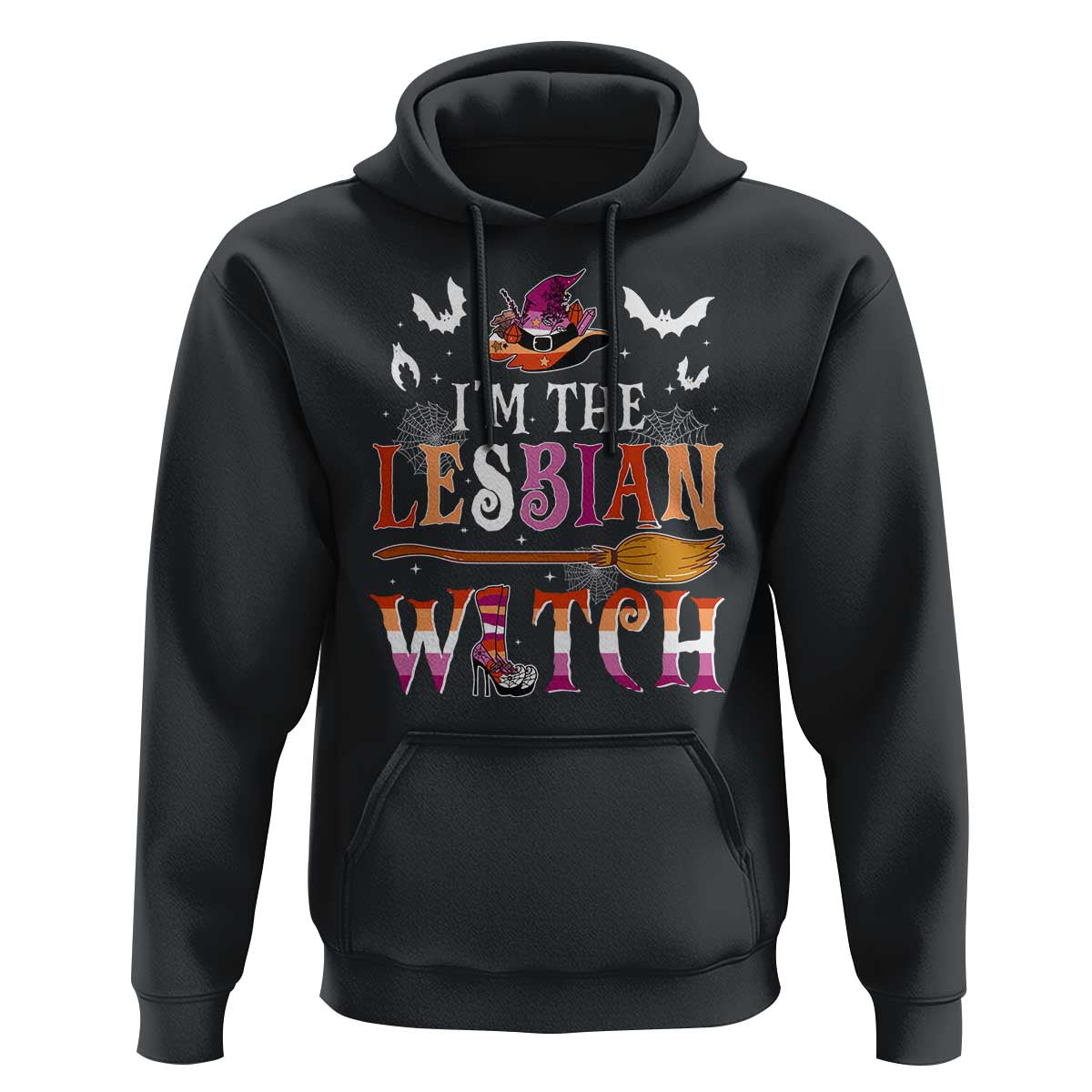 Funny Halloween LGBT Hoodie I'm The Lesbian Witch Spooky Season