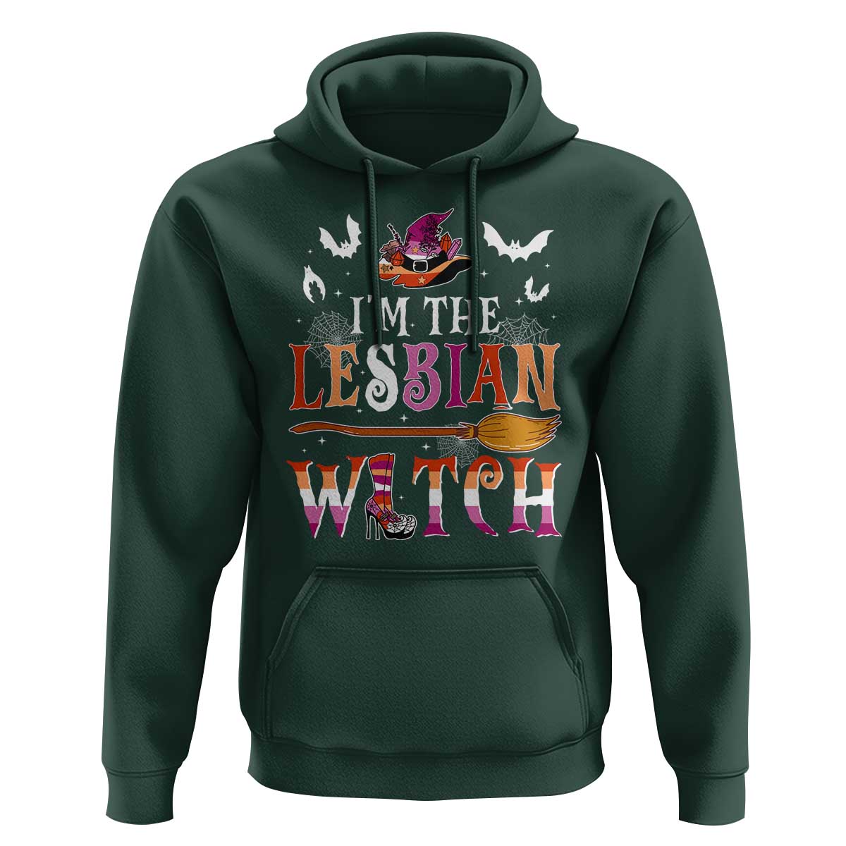 Funny Halloween LGBT Hoodie I'm The Lesbian Witch Spooky Season