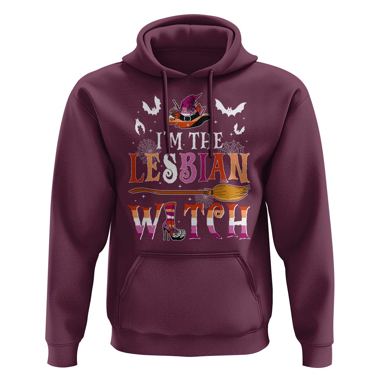 Funny Halloween LGBT Hoodie I'm The Lesbian Witch Spooky Season