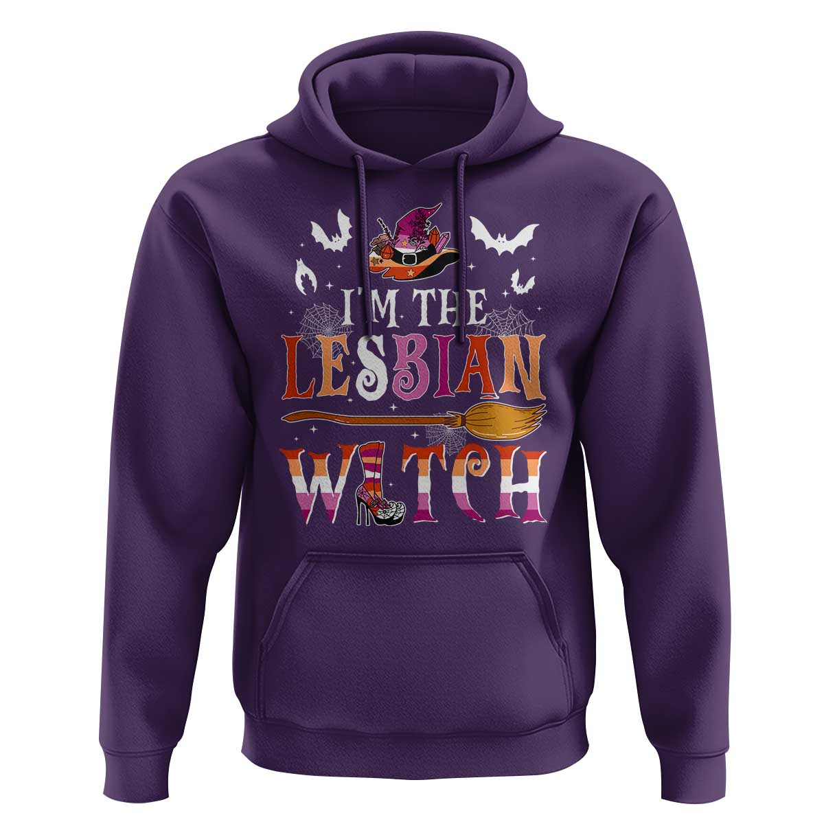 Funny Halloween LGBT Hoodie I'm The Lesbian Witch Spooky Season