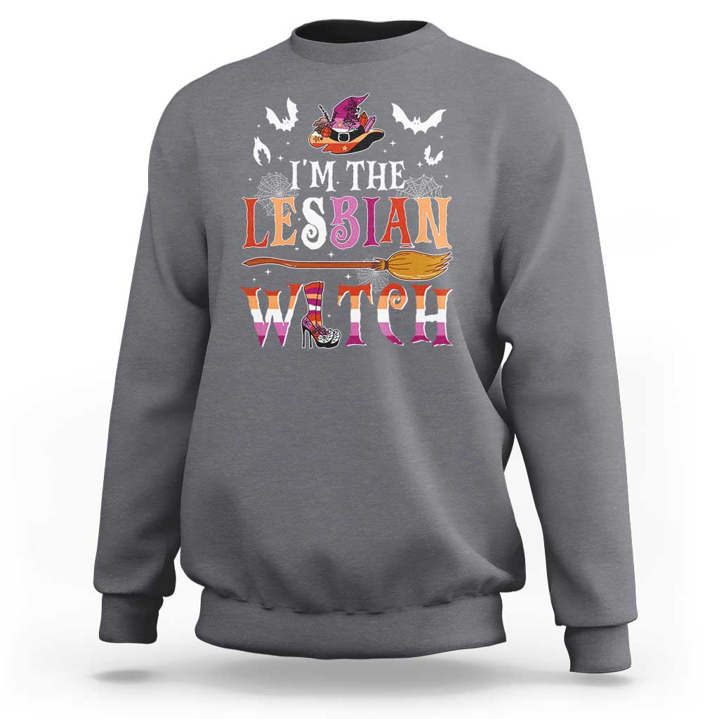 Funny Halloween LGBT Sweatshirt I'm The Lesbian Witch Spooky Season - Wonder Print Shop