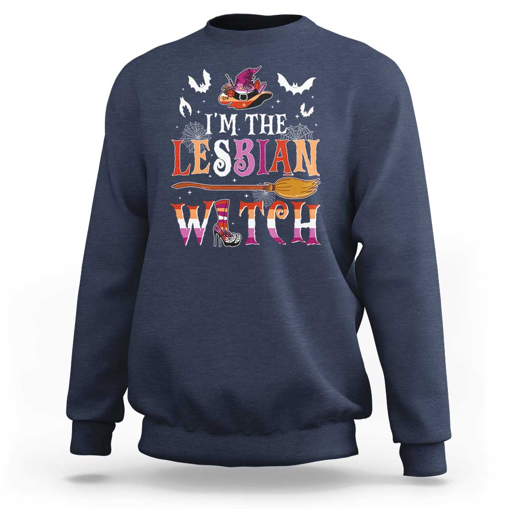 Funny Halloween LGBT Sweatshirt I'm The Lesbian Witch Spooky Season - Wonder Print Shop
