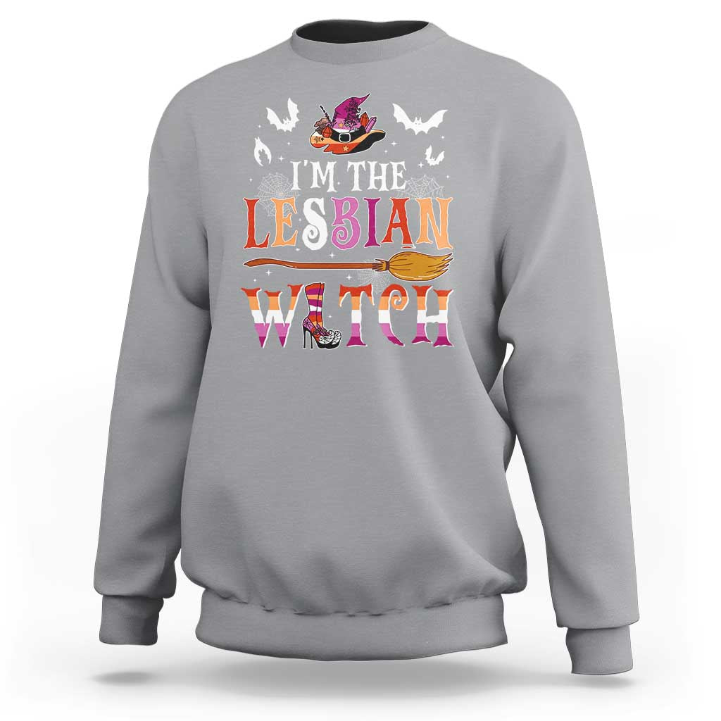 Funny Halloween LGBT Sweatshirt I'm The Lesbian Witch Spooky Season - Wonder Print Shop