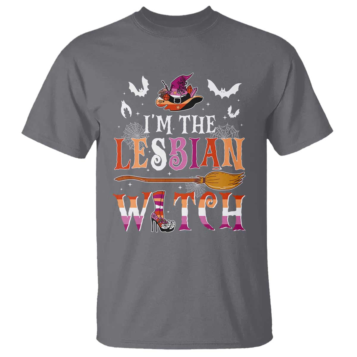 Funny Halloween LGBT T Shirt I'm The Lesbian Witch Spooky Season - Wonder Print Shop