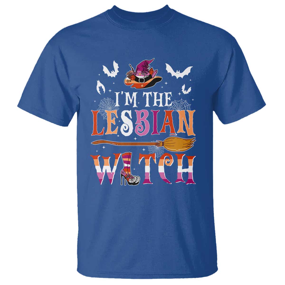 Funny Halloween LGBT T Shirt I'm The Lesbian Witch Spooky Season - Wonder Print Shop