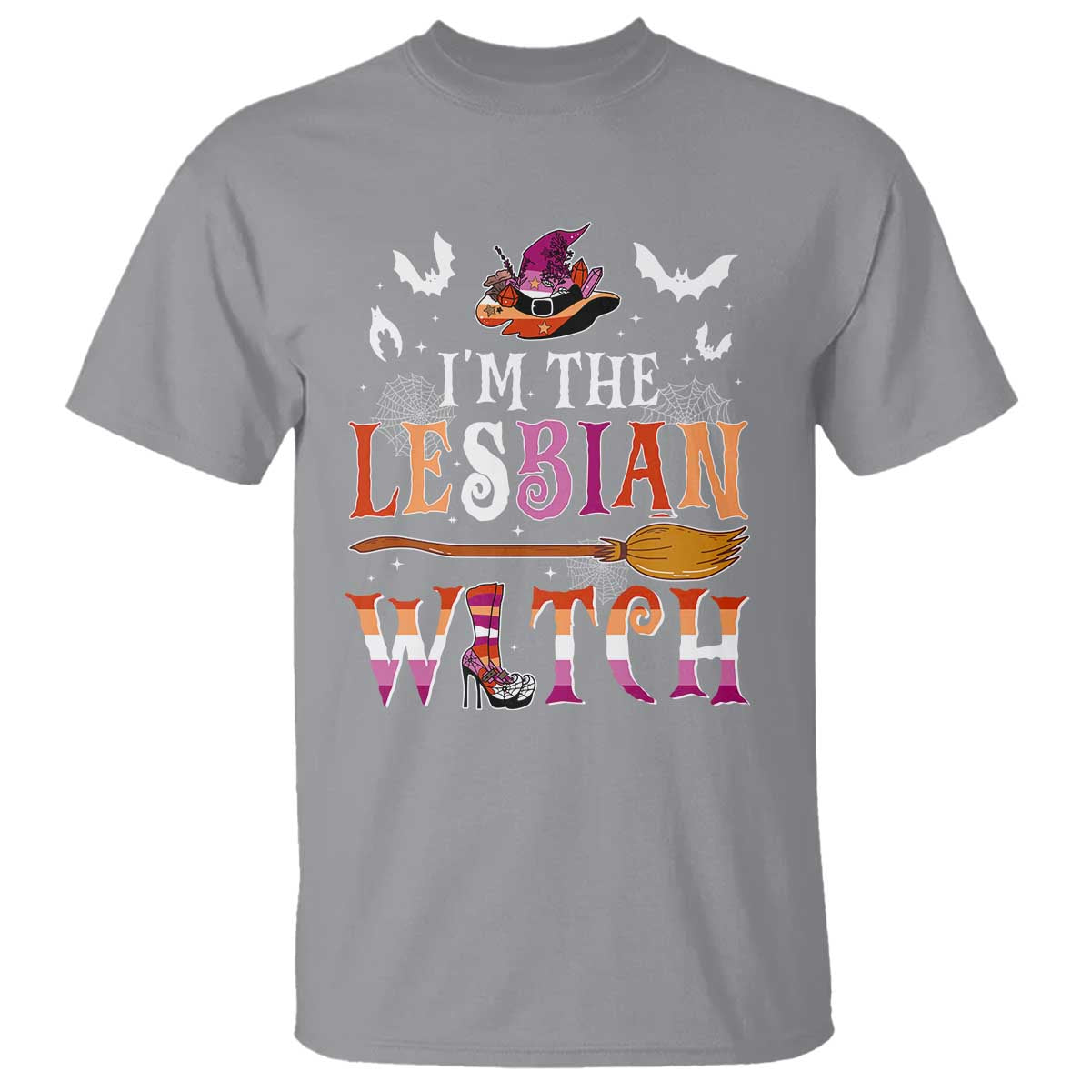 Funny Halloween LGBT T Shirt I'm The Lesbian Witch Spooky Season - Wonder Print Shop