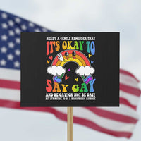 LGBT Ally Protest Sign It’s Ok To Say Gay Come Out Groovy Rainbow - Wonder Print Shop