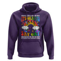 LGBT Ally Hoodie It’s Ok To Say Gay Come Out Groovy Rainbow