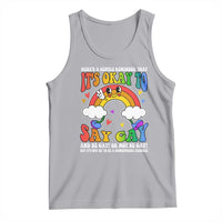 LGBT Ally Tank Top It’s Ok To Say Gay Come Out Groovy Rainbow
