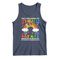 LGBT Ally Tank Top It’s Ok To Say Gay Come Out Groovy Rainbow
