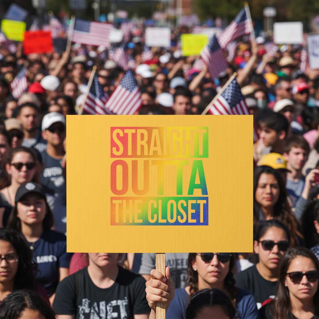 Straight Outta The Closet LGBT Come Out Protest Sign - Wonder Print Shop