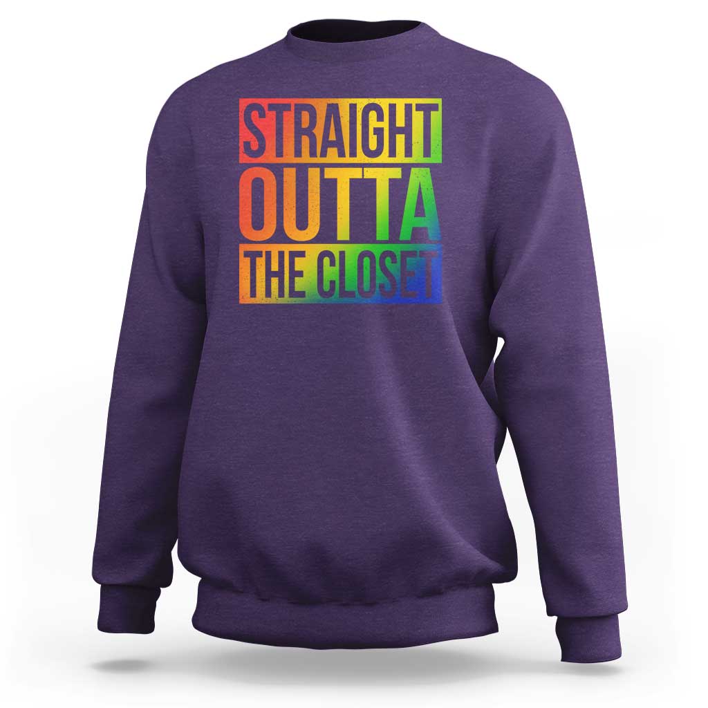 Straight Outta The Closet LGBT Come Out Sweatshirt - Wonder Print Shop