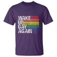 Funny LGBT Pride T Shirt Wake Up Gay Again - Wonder Print Shop