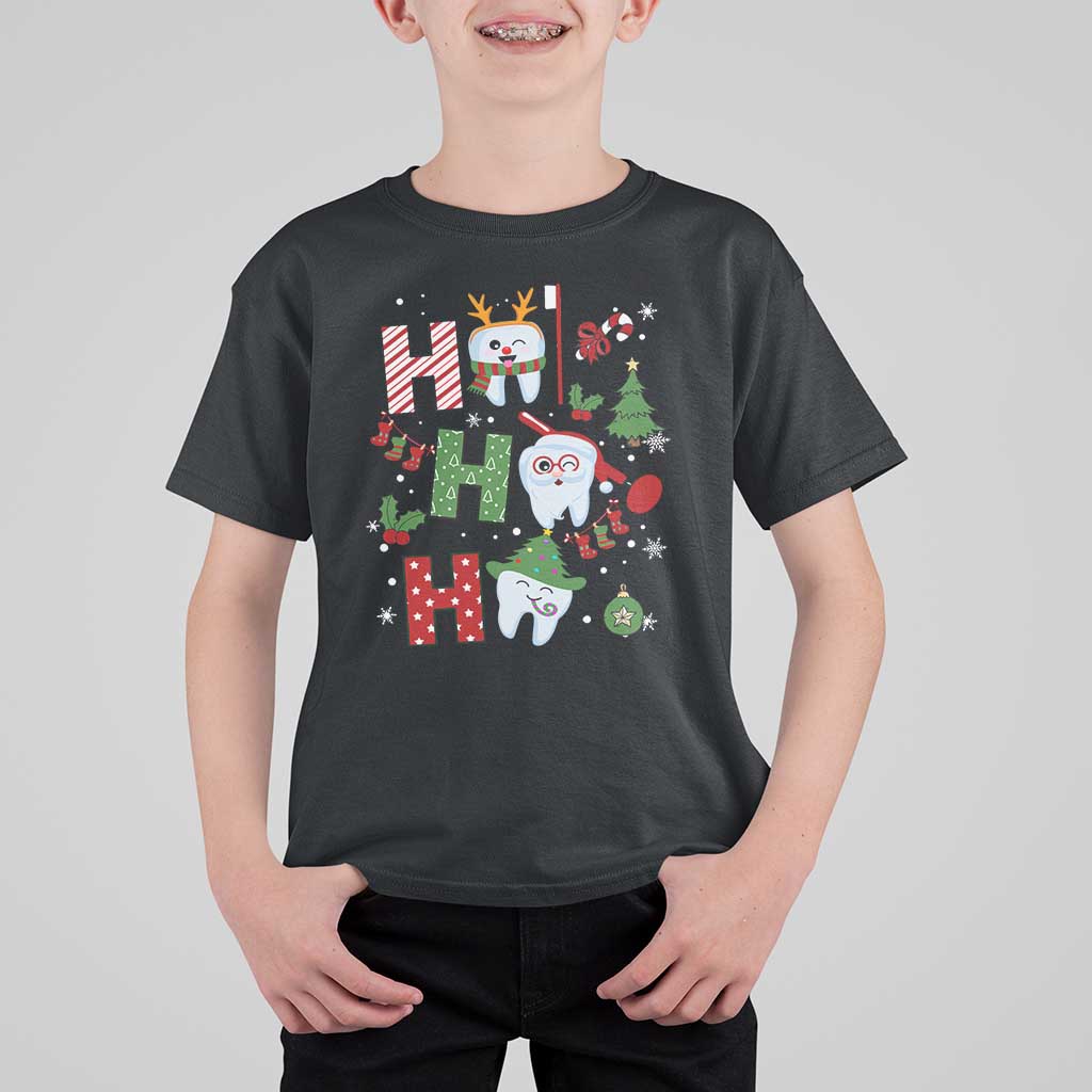 Dentist Christmas Ho Ho Ho Funny Tooth Dental T Shirt For Kid - Wonder Print Shop