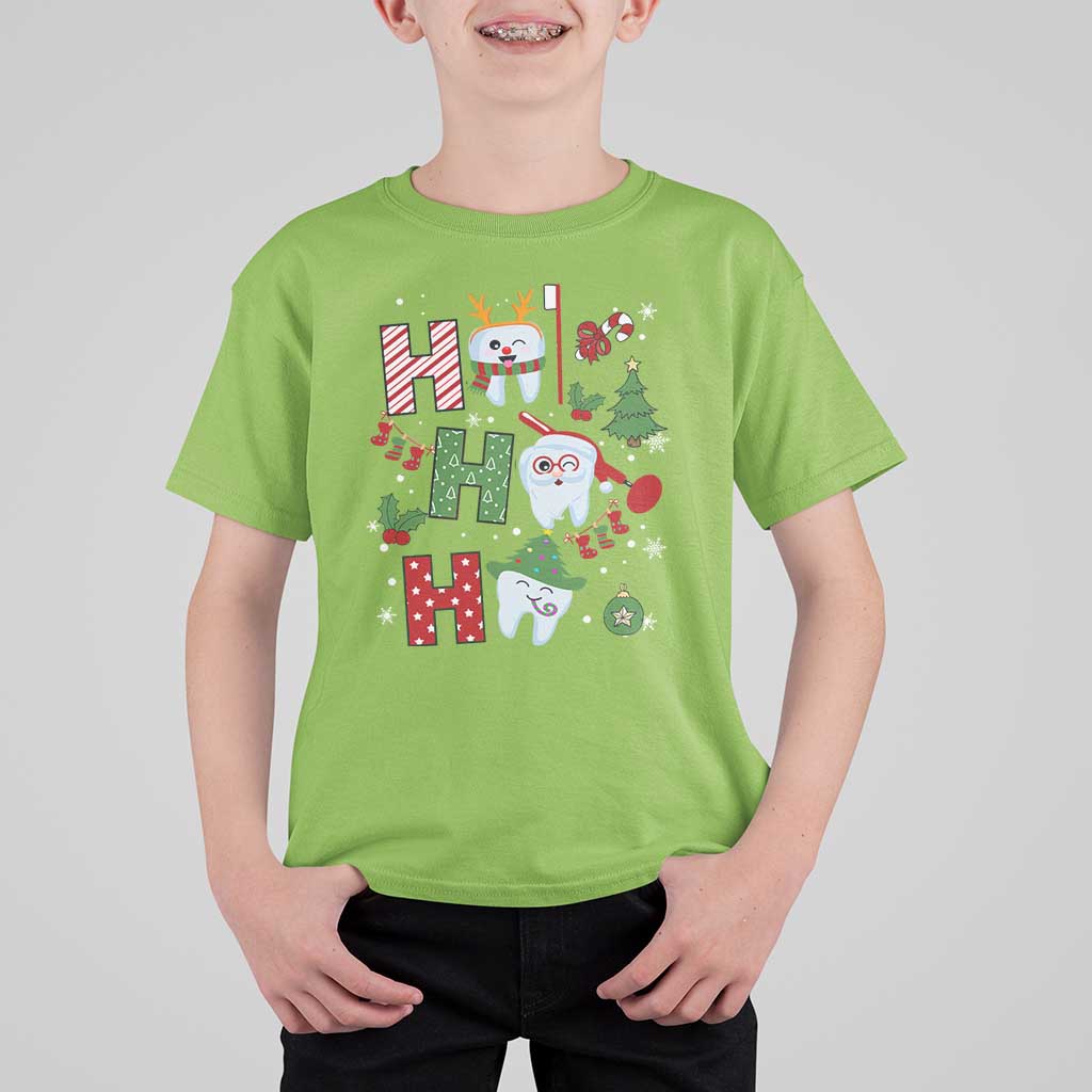 Dentist Christmas Ho Ho Ho Funny Tooth Dental T Shirt For Kid - Wonder Print Shop