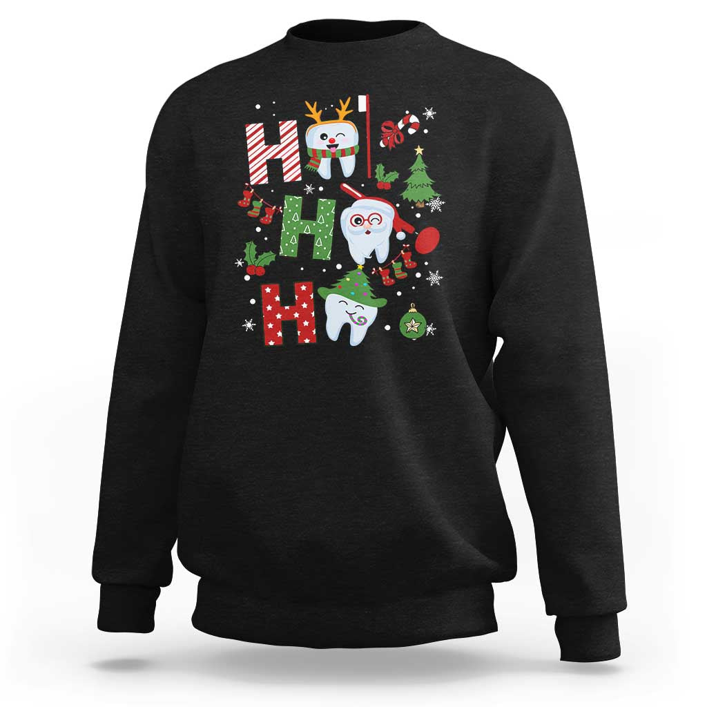 Dentist Christmas Ho Ho Ho Funny Tooth Dental Sweatshirt - Wonder Print Shop