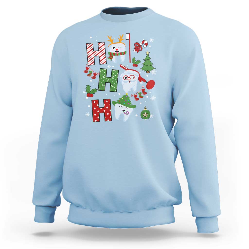 Dentist Christmas Ho Ho Ho Funny Tooth Dental Sweatshirt - Wonder Print Shop
