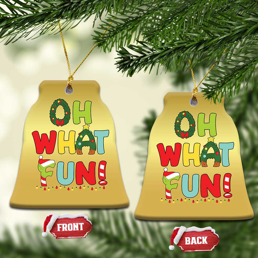 Oh What Fun Xmas Candy Cane Christmas Ornament - Wonder Print Shop