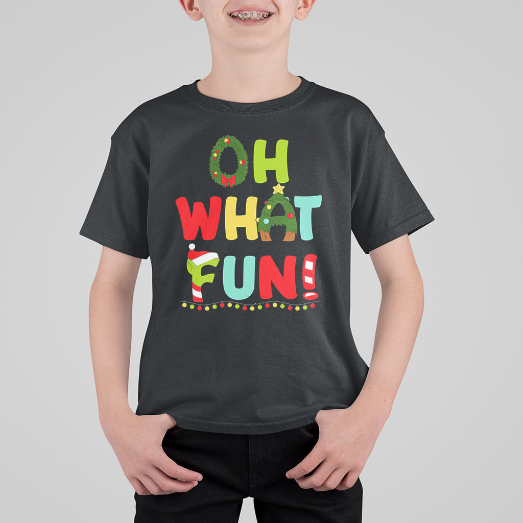 Oh What Fun Christmas Tree Candy Cane T Shirt For Kid - Wonder Print Shop