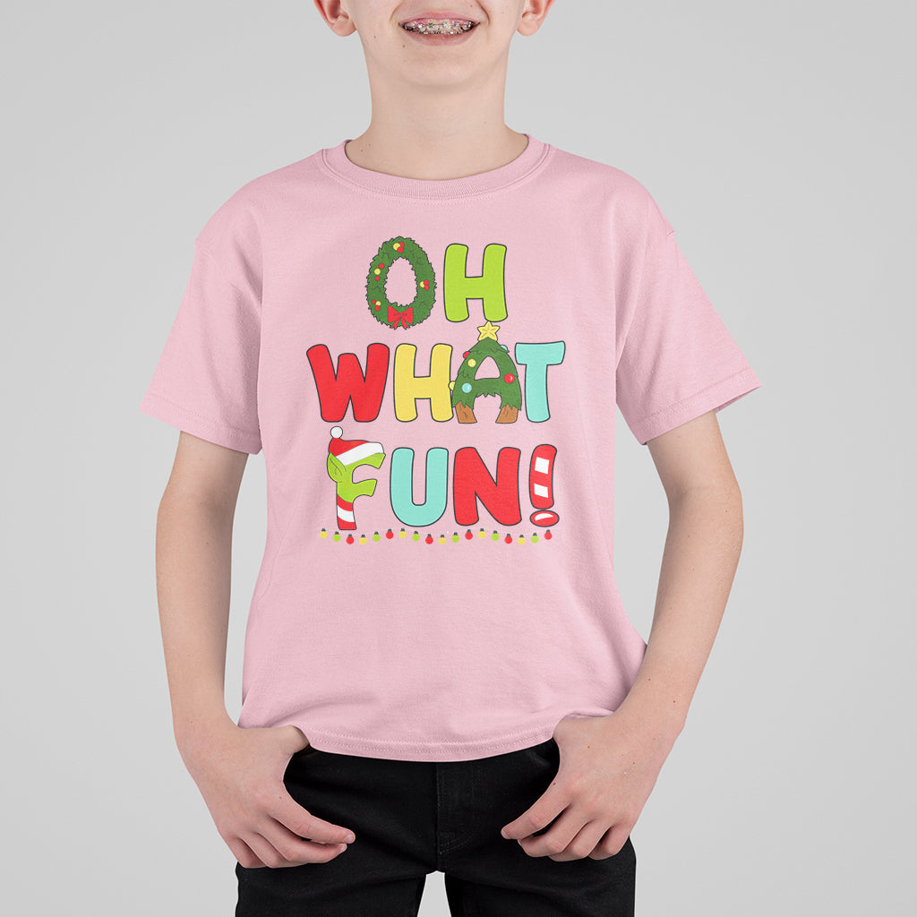 Oh What Fun Christmas Tree Candy Cane T Shirt For Kid - Wonder Print Shop