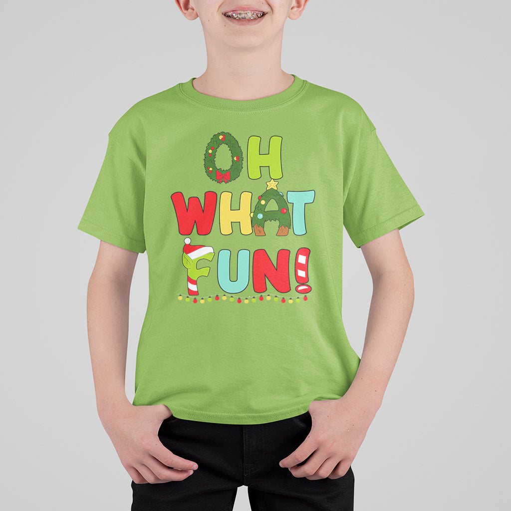 Oh What Fun Christmas Tree Candy Cane T Shirt For Kid - Wonder Print Shop