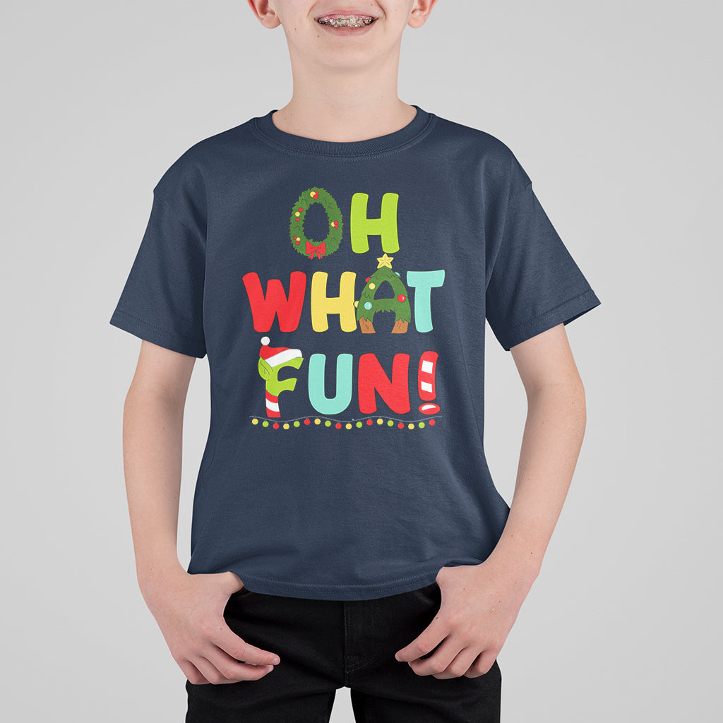 Oh What Fun Christmas Tree Candy Cane T Shirt For Kid - Wonder Print Shop