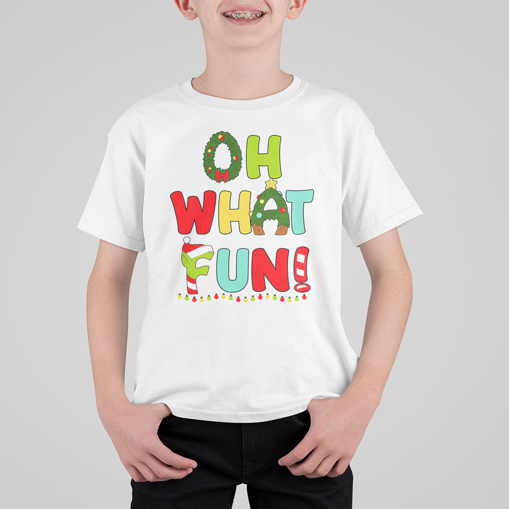 Oh What Fun Christmas Tree Candy Cane T Shirt For Kid - Wonder Print Shop