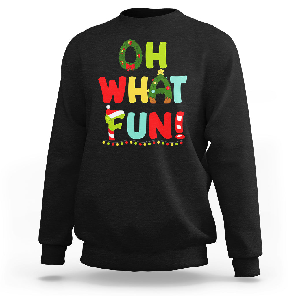 Oh What Fun Christmas Tree Candy Cane Sweatshirt - Wonder Print Shop