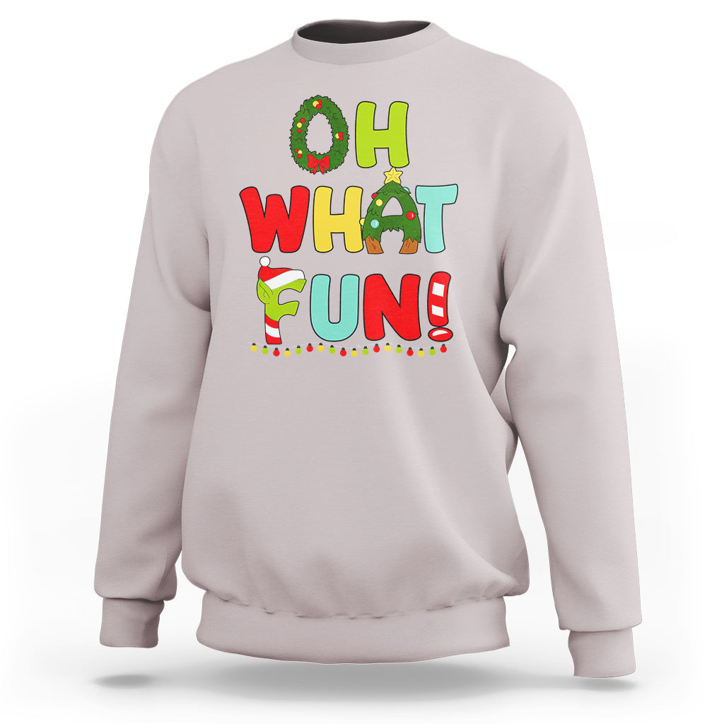 Oh What Fun Christmas Tree Candy Cane Sweatshirt - Wonder Print Shop