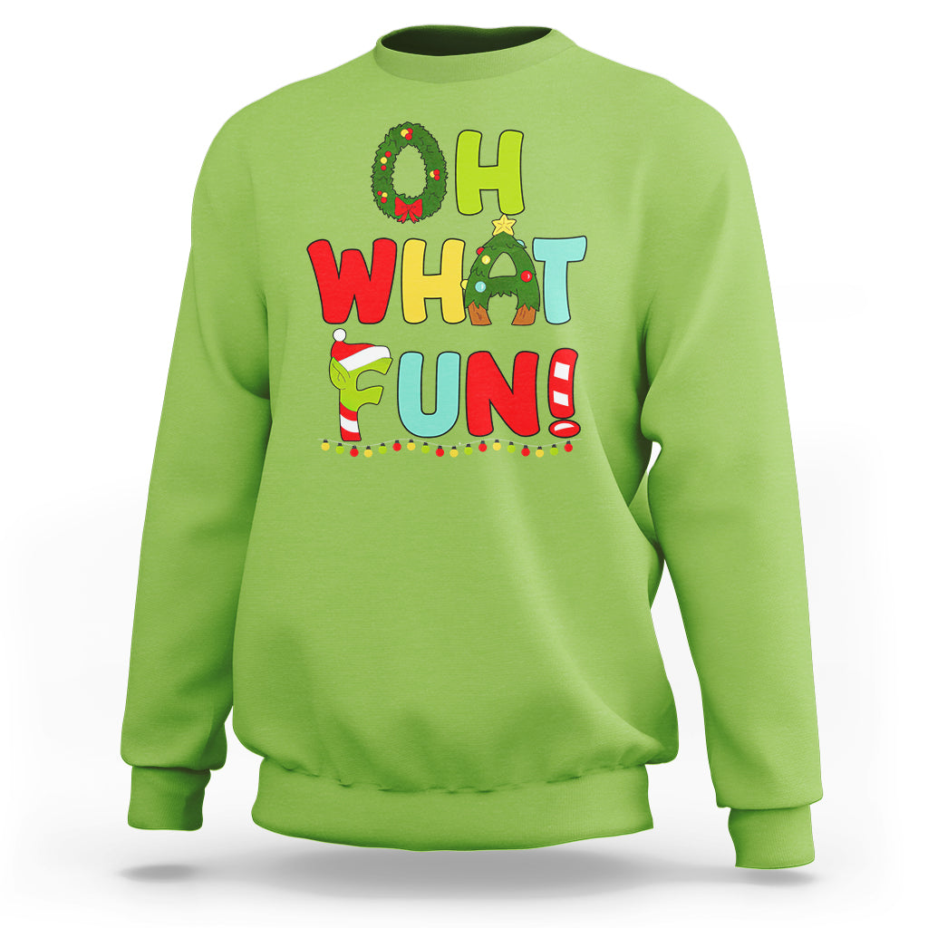 Oh What Fun Christmas Tree Candy Cane Sweatshirt - Wonder Print Shop