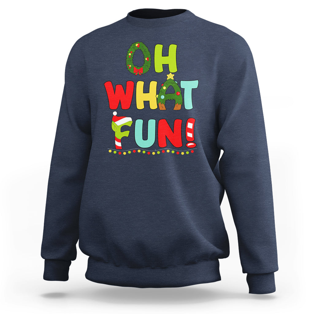 Oh What Fun Christmas Tree Candy Cane Sweatshirt - Wonder Print Shop