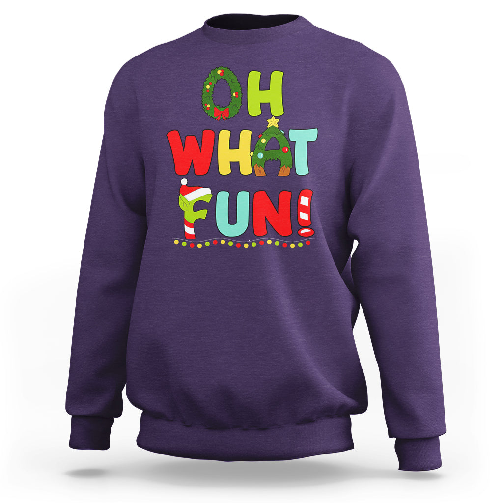 Oh What Fun Christmas Tree Candy Cane Sweatshirt - Wonder Print Shop