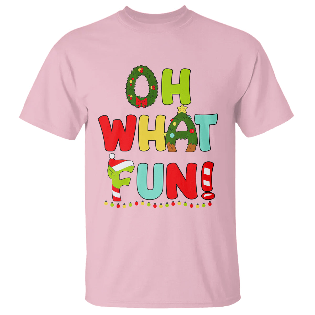 Oh What Fun Christmas Tree Candy Cane T Shirt - Wonder Print Shop
