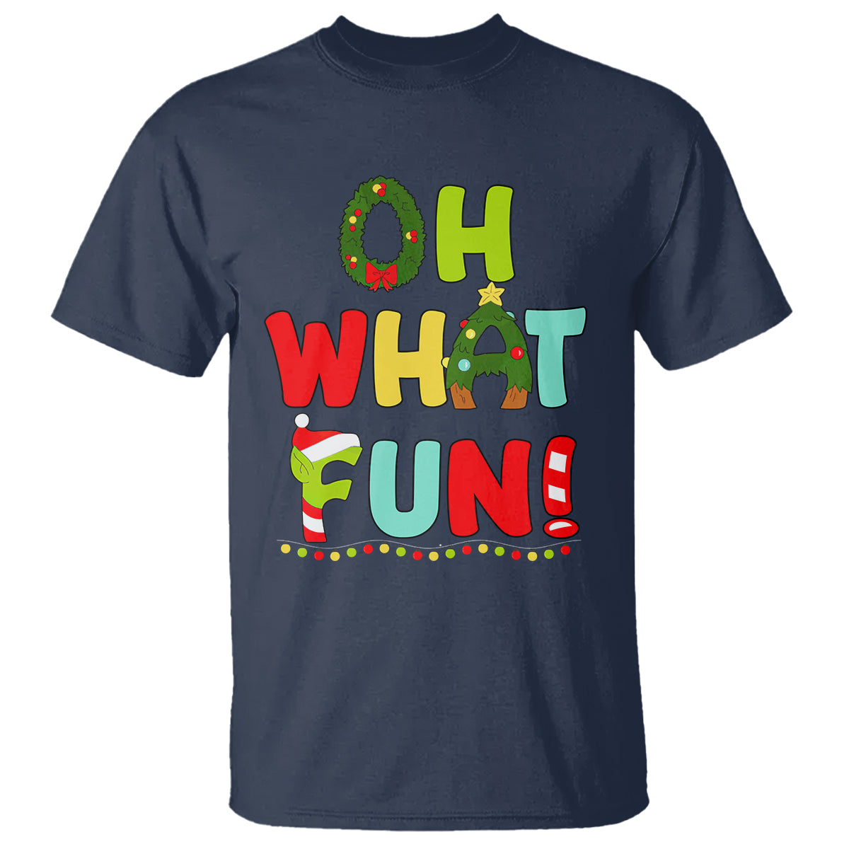 Oh What Fun Christmas Tree Candy Cane T Shirt - Wonder Print Shop